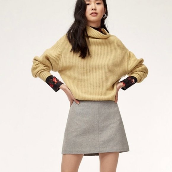 Aritzia Dresses & Skirts - ARITZIA WILFRED ESSONNE  LIGHT GREY WOOL CASHMERE BLEND HIGH RISE MINI SKIRT - 2